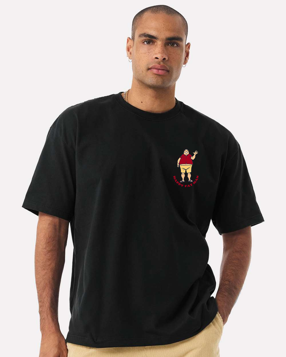 Happy Fat Man Tee - Black
