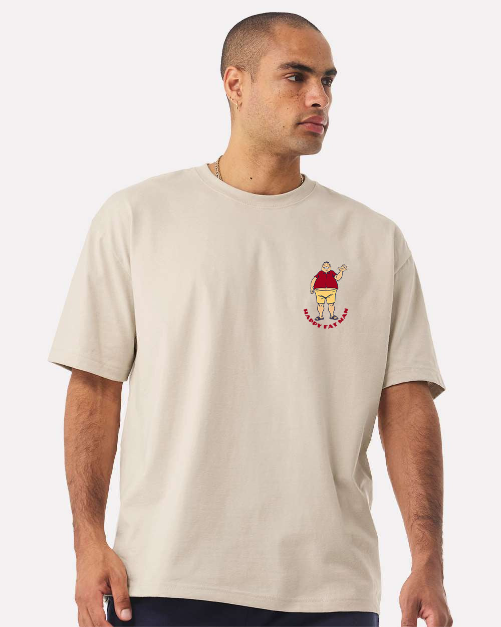 Happy Fat Man Tee - Dust